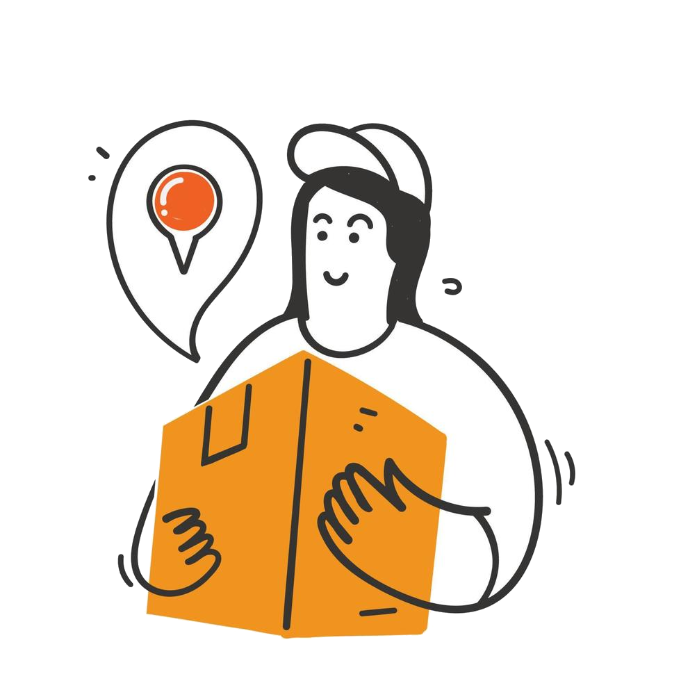 Person holding a delivery box